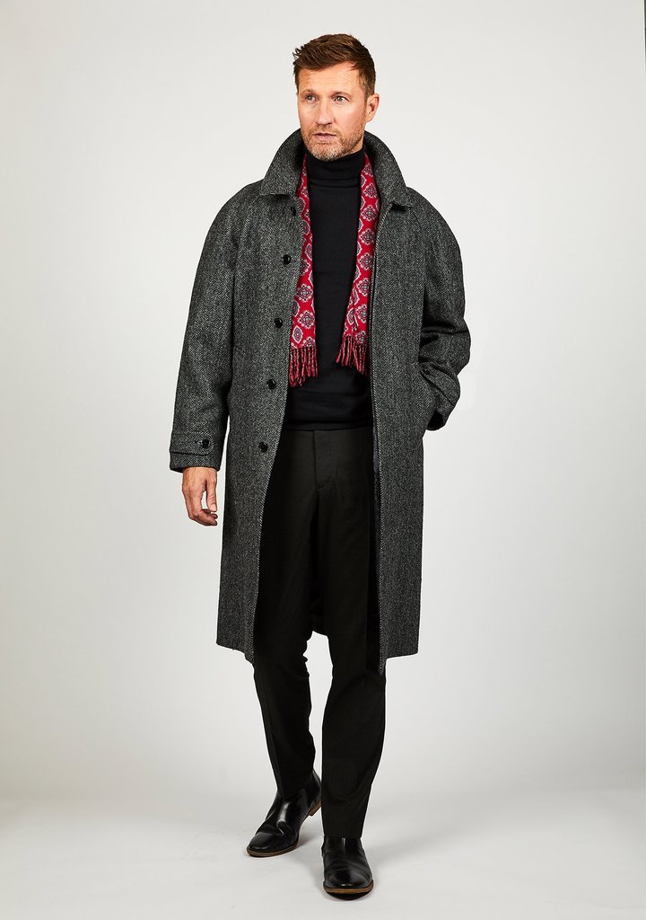 Harris tweed clearance overcoat mens