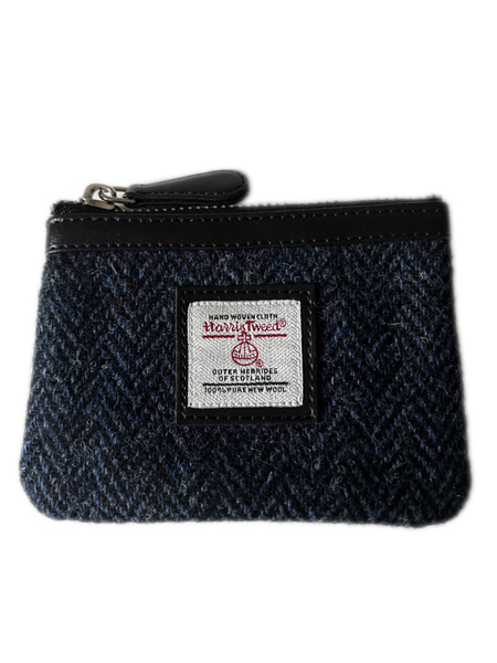 Blue Herringbone Coin Purse