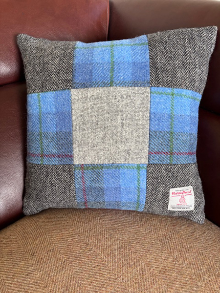 Blue Square Cushion Front