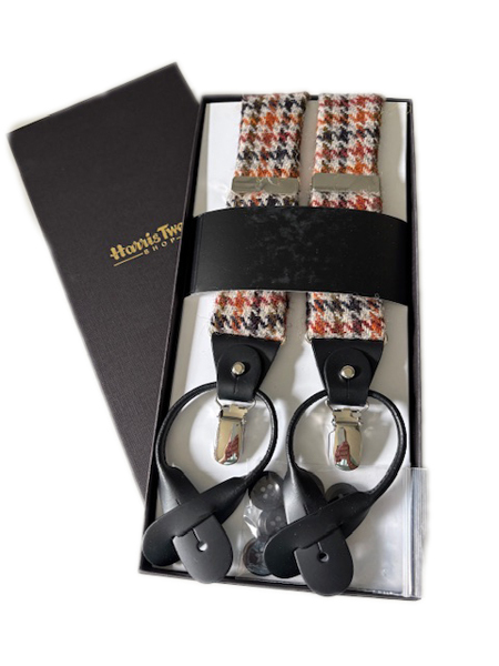 Braces Tan Brown Dogtooth Boxed