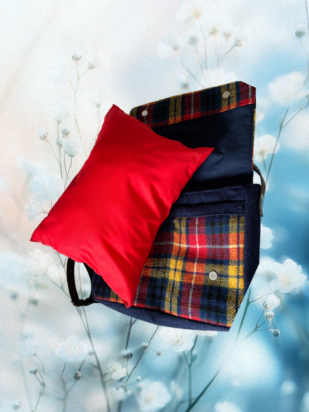 Buchanan Check Harris Tweed Moray Satchel Bag Open