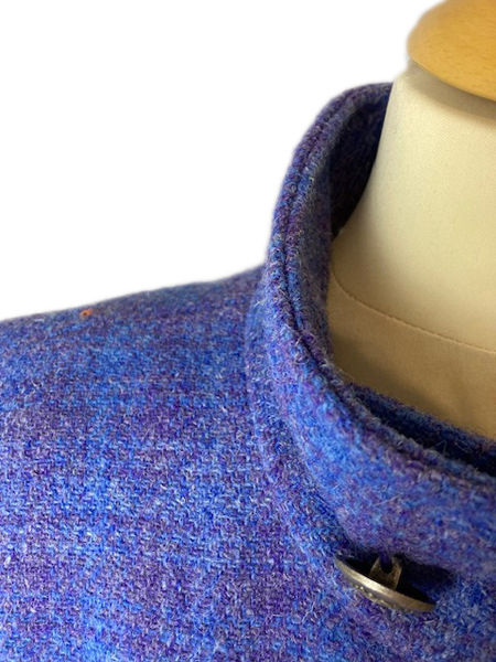 Catherine Belted Swing Coat, Blue Red Harris Tweed Check : Harris