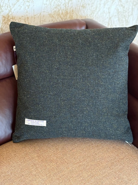 Charcoal Harris Tweed Cushion Back 20