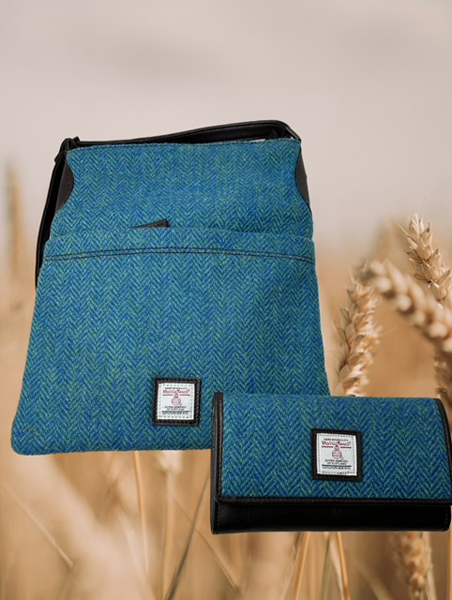 Gift Set Arran Shoulder Bag Purse Blue Green