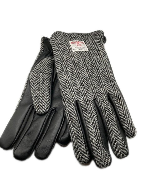 Gloves Grey Herringbone 52