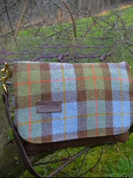 Granton Satchel Macelod Check Harris Tweed