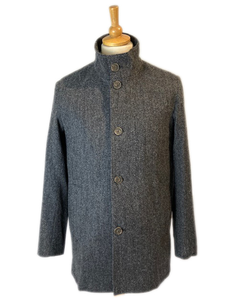 Charles Shortie Overcoat, Rust Brown Herringbone Harris Tweed : Harris Tweed  Shop, Buy authentic Harris Tweed from Scotland.