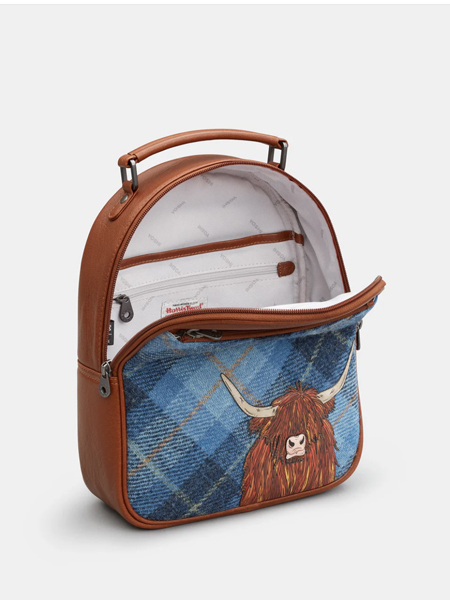 Hairy Cow Blue Backpack Open