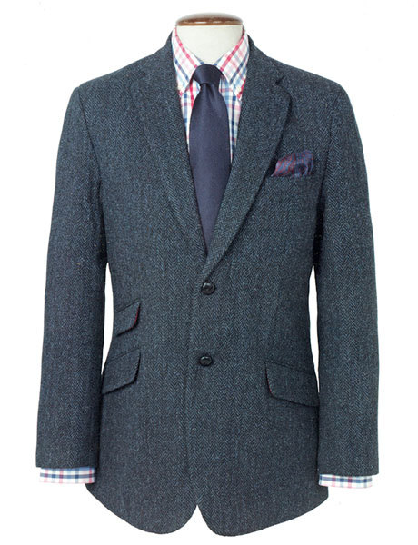 Blue harris tweed clearance suit