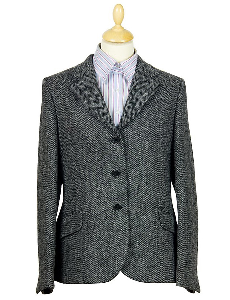 Harris Tweed Jacket | Grey w/ Cinnamon Check 