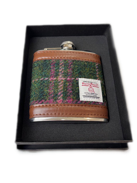 Hip Flask Green Boxed