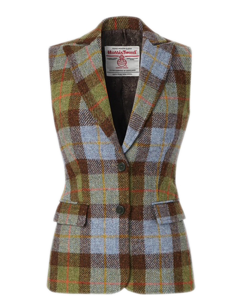 Karen Ladies Harris Tweed Waistcoat Front