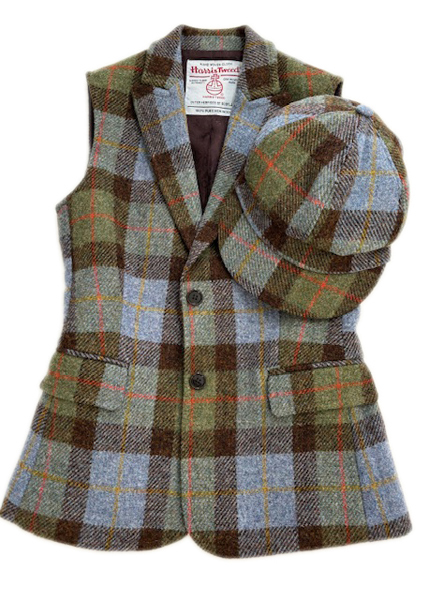 Karen Waistcoat And Cap Macleod Harris Tweed