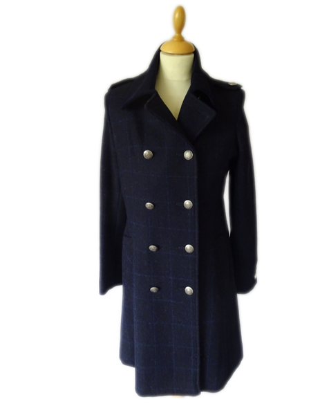 Kate Navy Check Coat(1)