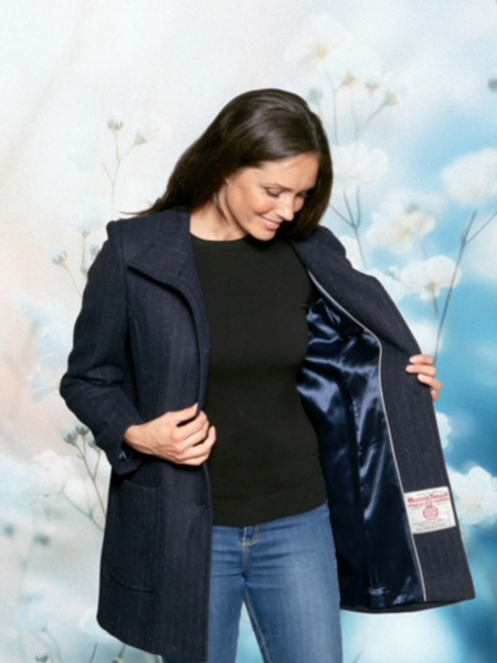 Navy Pinstripe Coat