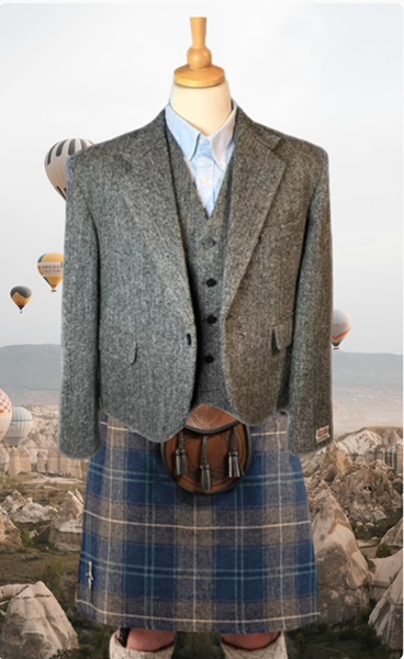 Prince Charlie Harris Tweed Jacket And Wasitcoat