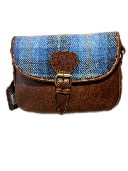 Saddle Bag Blue Check Front