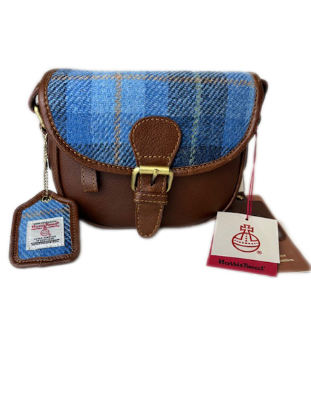 Saddle Bag Blue Check Small