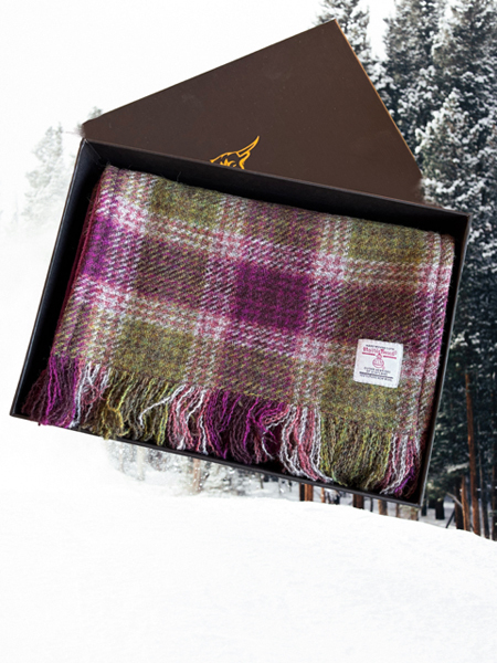 Scarf Green And Purple Boxed