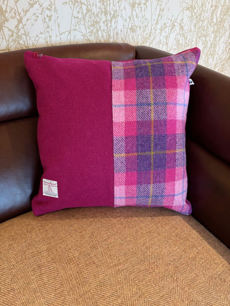 Pink tartan cushions hotsell