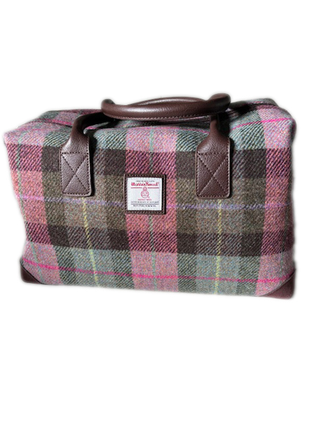 Weekend Bag Pink Check Front